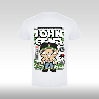 Tricou alb personalizat bumbac Spate wrestling "John Cena Funko" streetwear
