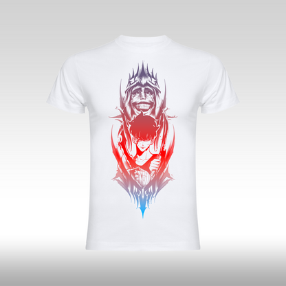 Tricou alb personalizat bumbac Fata dama anime "Solo Leveling" streetwear
