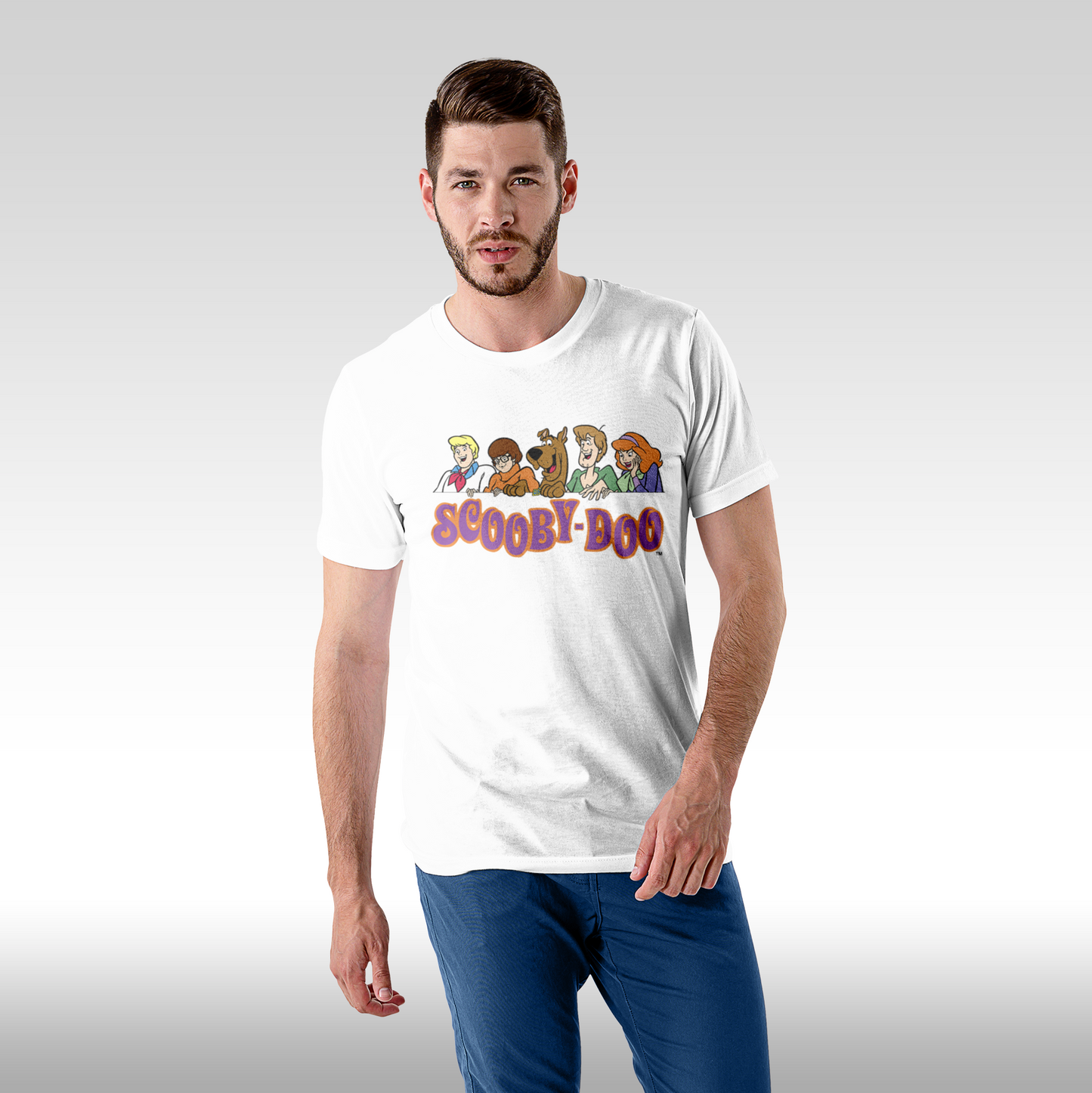 Tricou alb personalizat bumbac fata barbat desene "Scooby-Doo The Mystery Machine Funko" streetwear