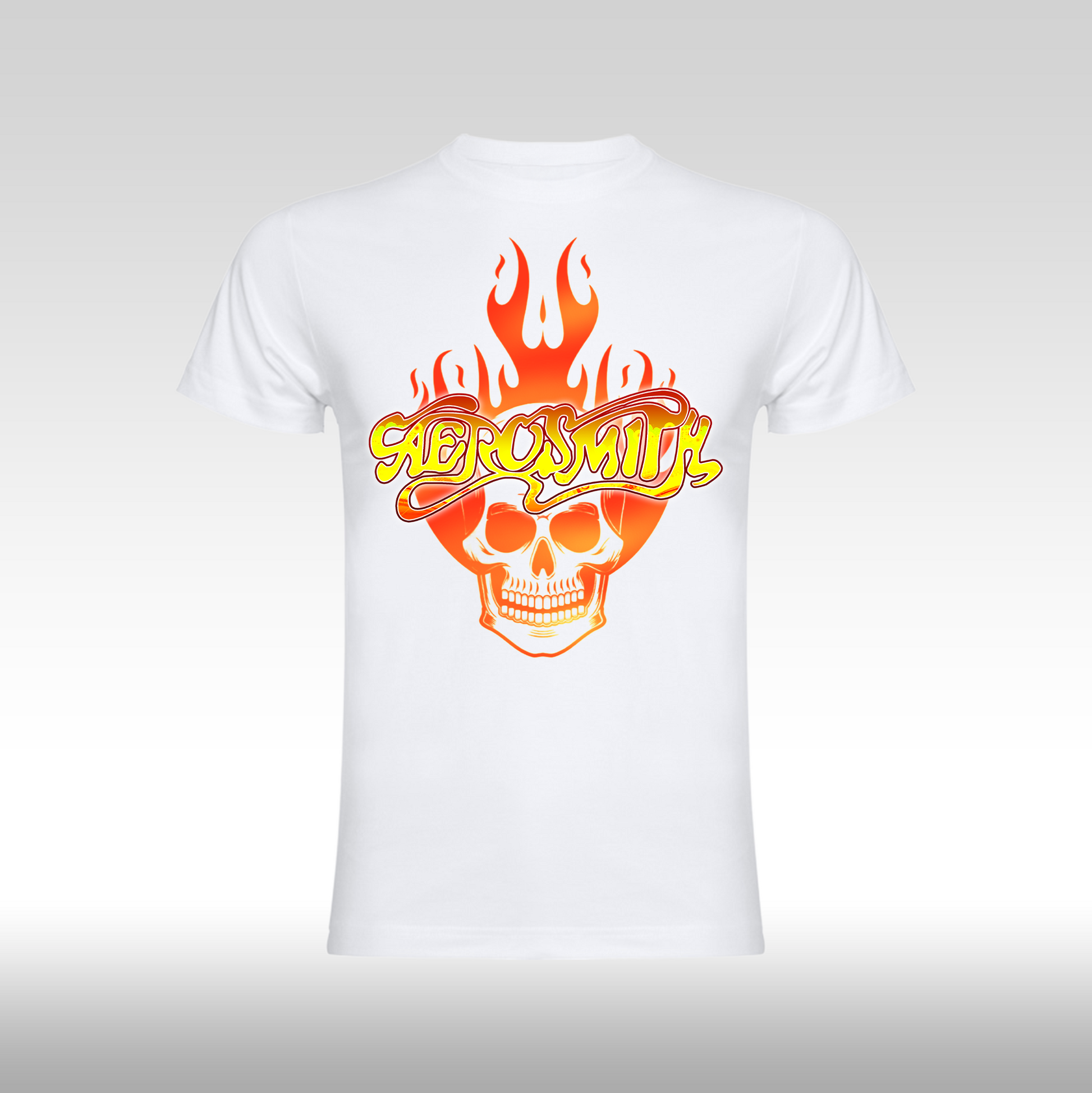 Tricou alb personalizat bumbac rock "Aerosmith" streetwear
