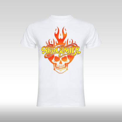 Tricou alb personalizat bumbac rock "Aerosmith" streetwear
