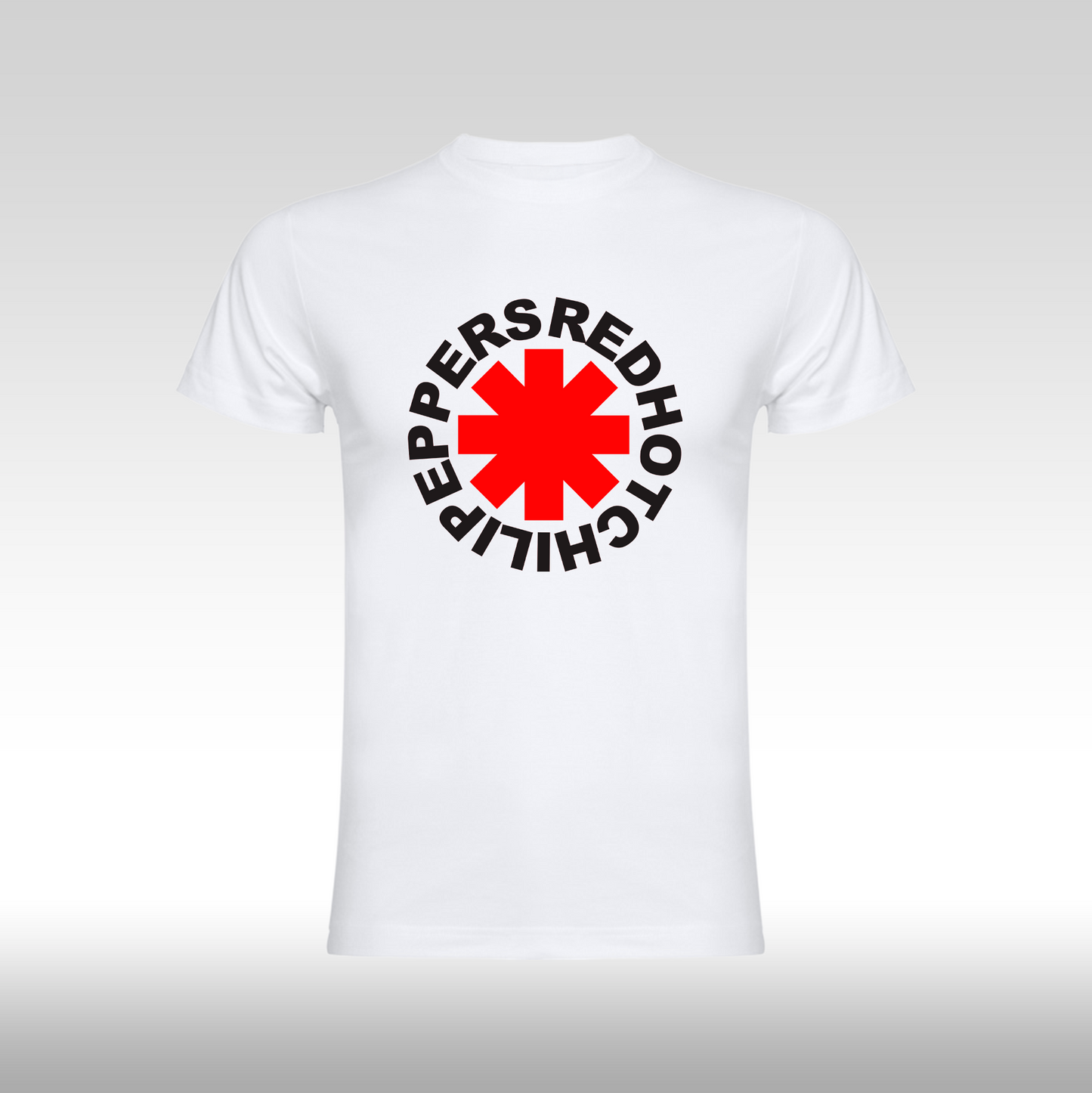 Tricou alb personalizat bumbac  rock "Red Hot Chili Peppers Emblem" streetwear
