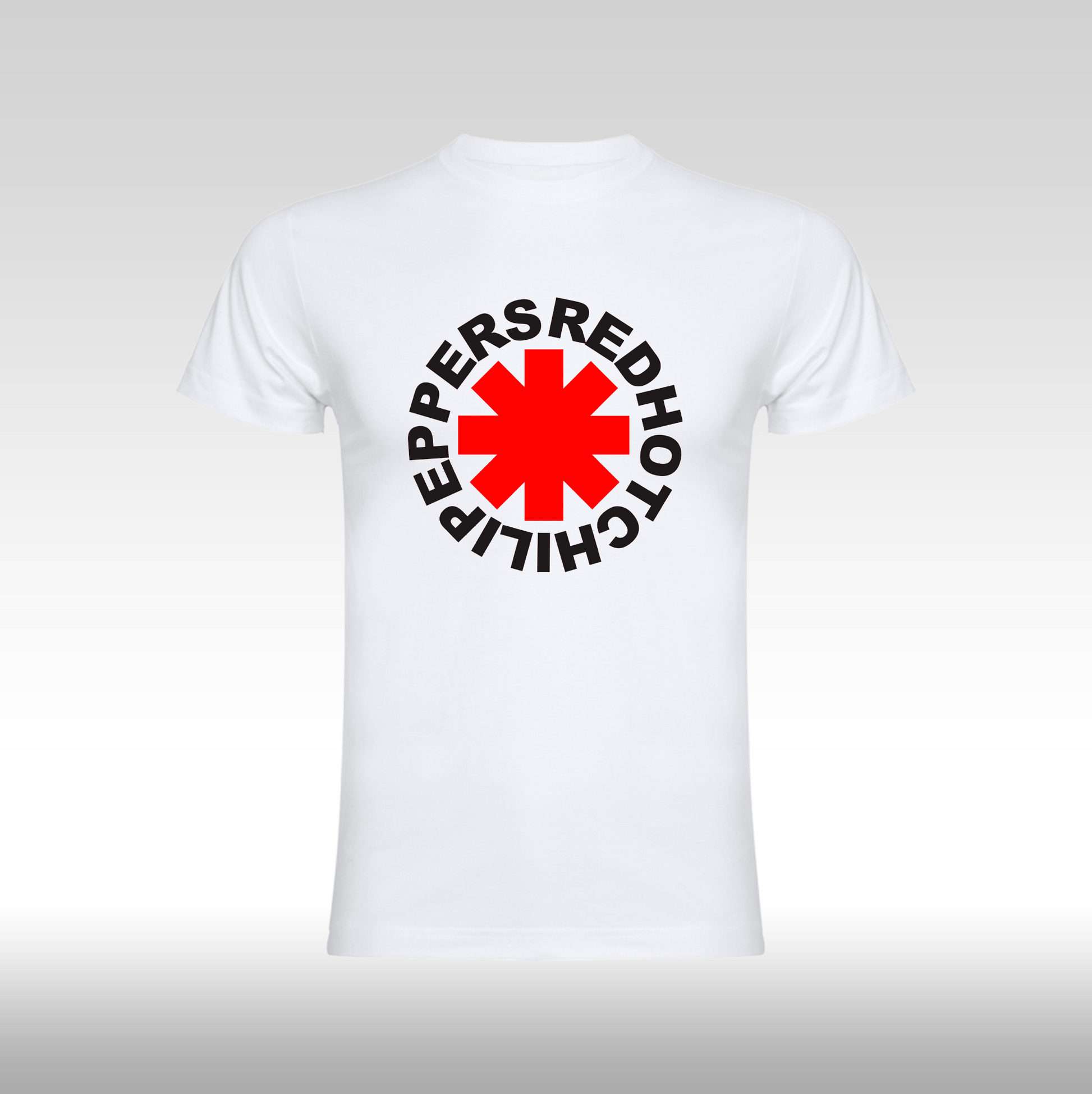 Tricou alb personalizat bumbac  rock "Red Hot Chili Peppers Emblem" streetwear
