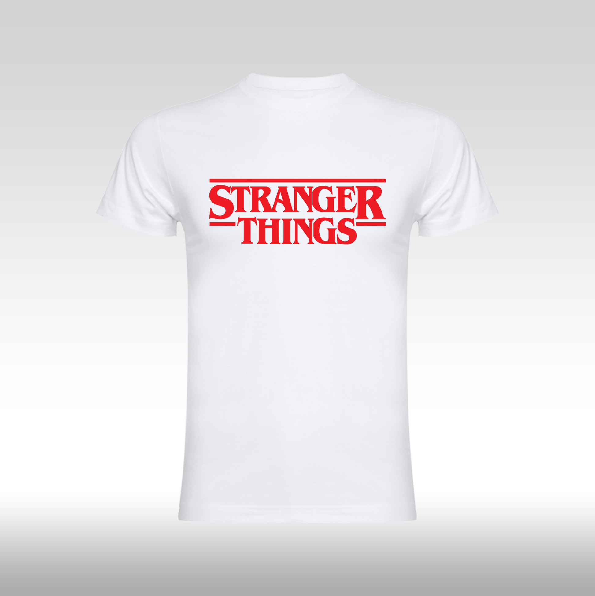 Tricou alb personalizat bumbac urban "Stranger Things" streetwear