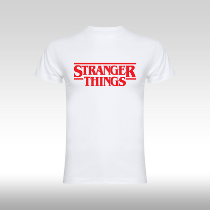 Tricou alb personalizat bumbac urban "Stranger Things" streetwear