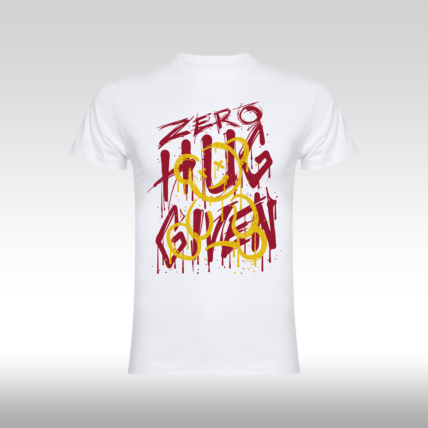 Tricou alb personalizat bumbac urban "Zero Hug Given" streetwear
