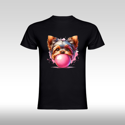 Tricou negru personalizat bumbac Fata catel "Bubble Puppy" streetwear
