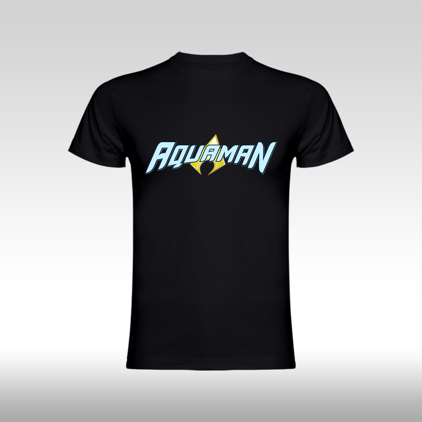 Tricou negru personalizat bumbac Fata urban "Aquaman" streetwear
