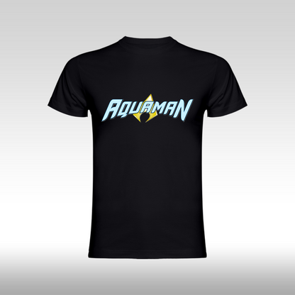 Tricou negru personalizat bumbac Fata urban "Aquaman" streetwear
