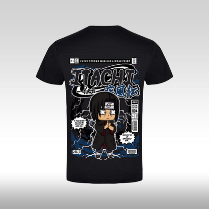 Tricou negru personalizat bumbac Spate anime "Itachi Funko" streetwear