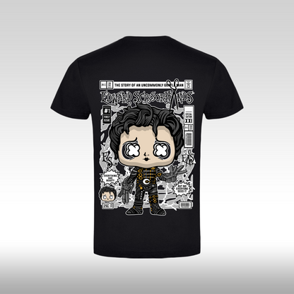 Tricou negru personalizat bumbac Spate colectionar "Edward Scissorhands Funko" streetwear
