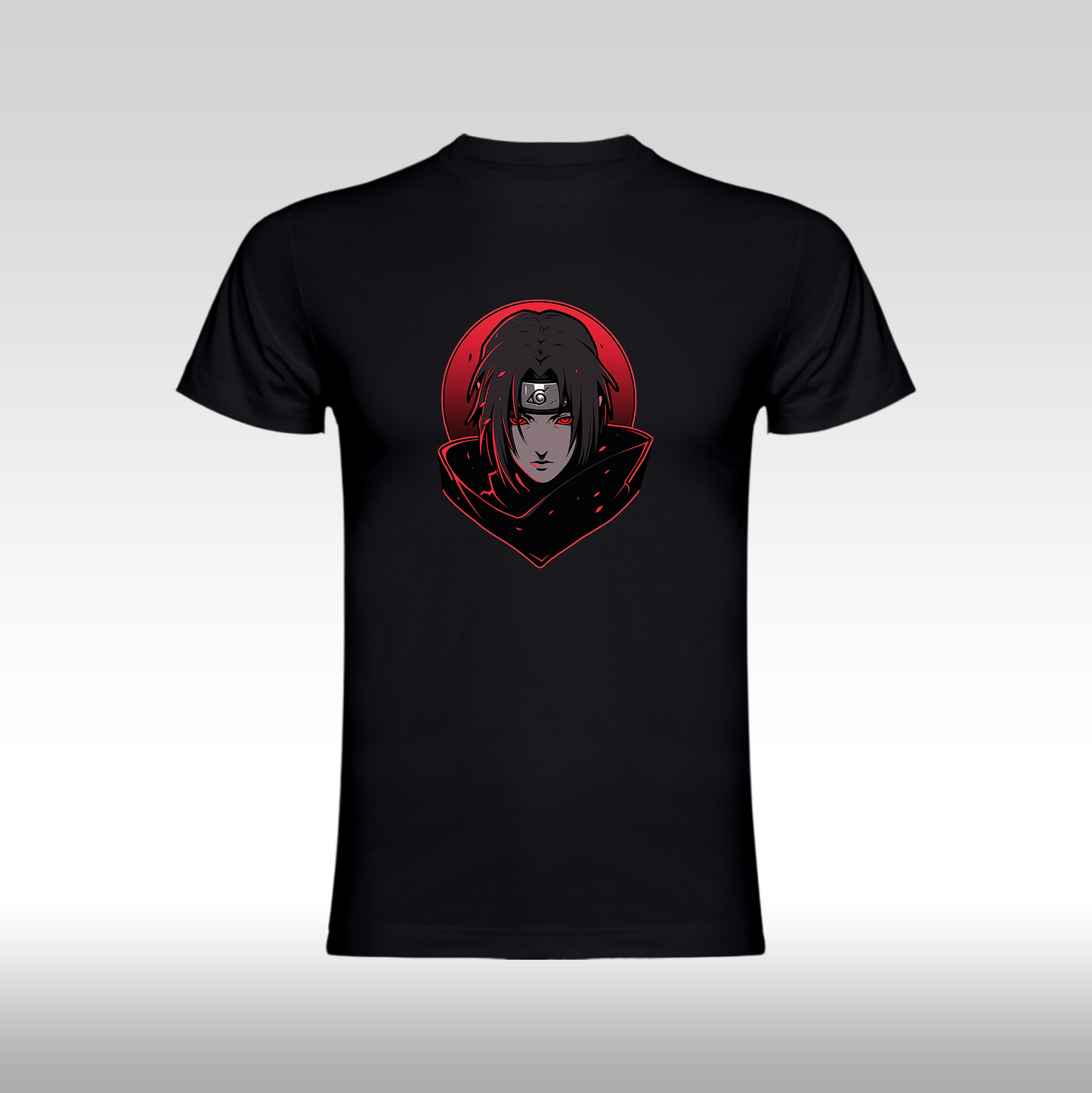 Tricou negru personalizat bumbac fata Dama anime "Itachi Funko" streetwear