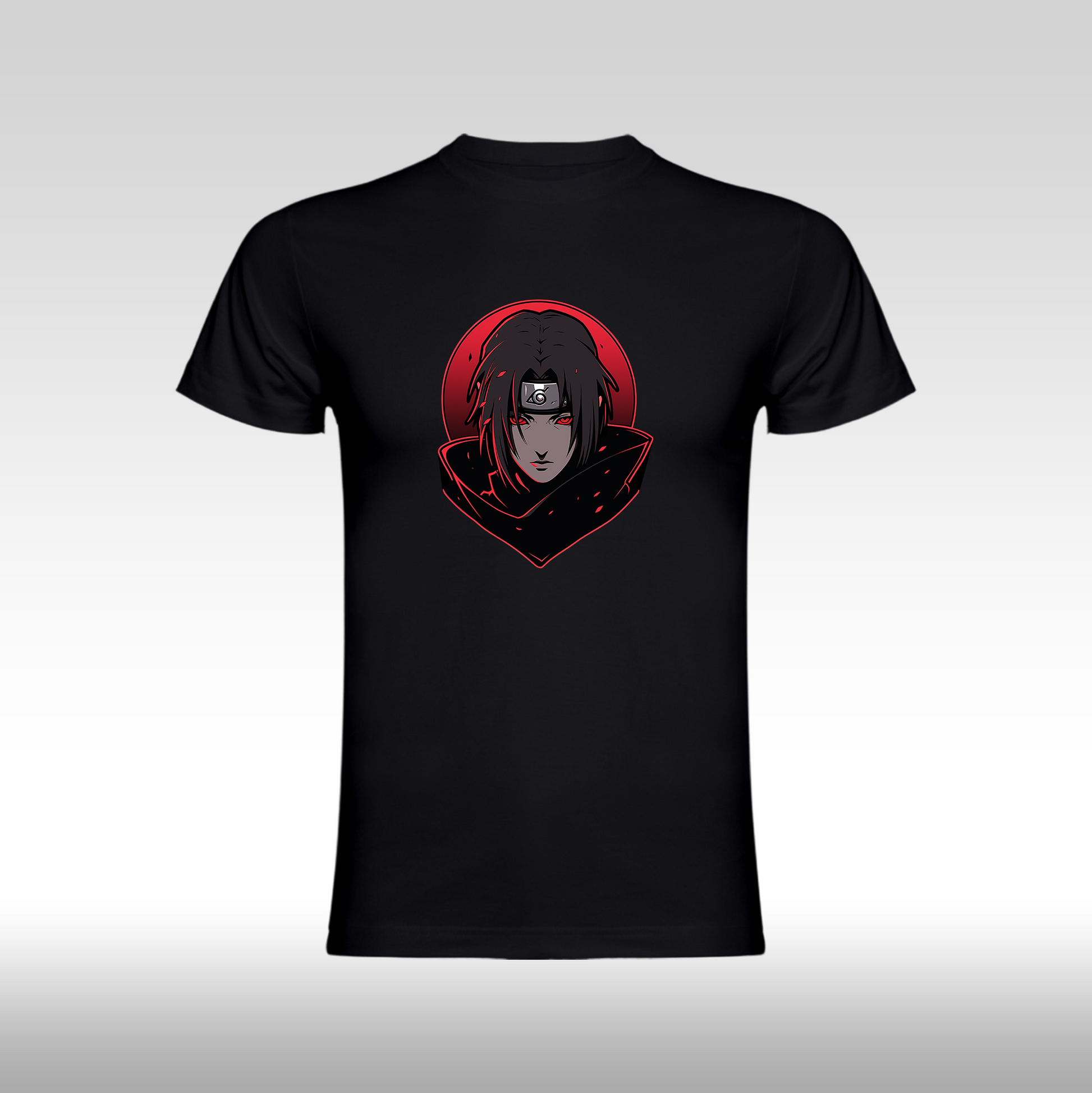 Tricou negru personalizat bumbac fata Dama anime "Itachi Funko" streetwear