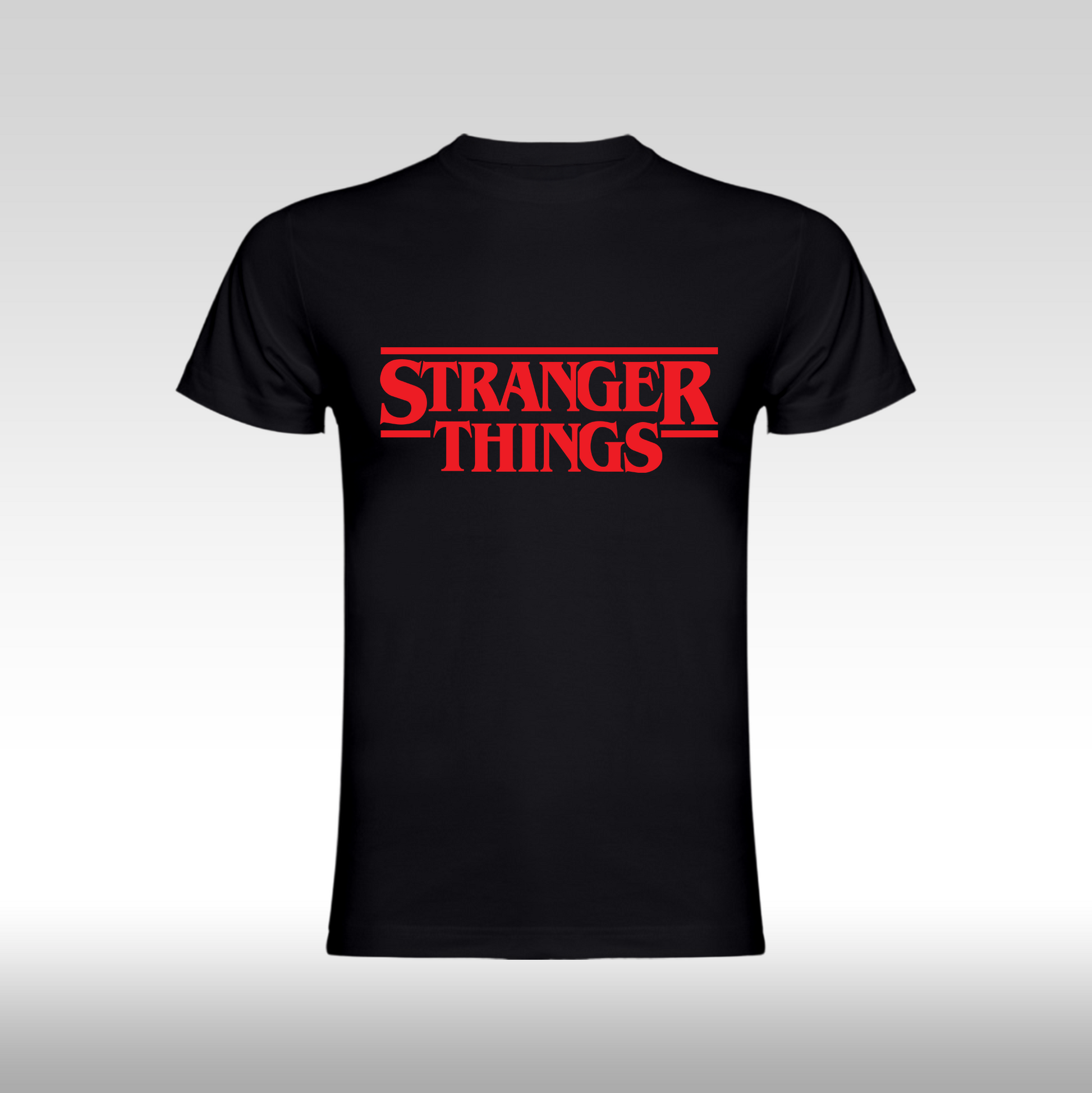Tricou negru personalizat bumbac Spate urban "Stranger Things" streetwear
