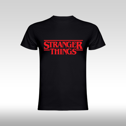Tricou negru personalizat bumbac Spate urban "Stranger Things" streetwear