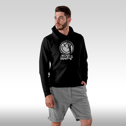 Hanorac Negru personalizat Fata barbat punk rock "Blink 182" streetwear
