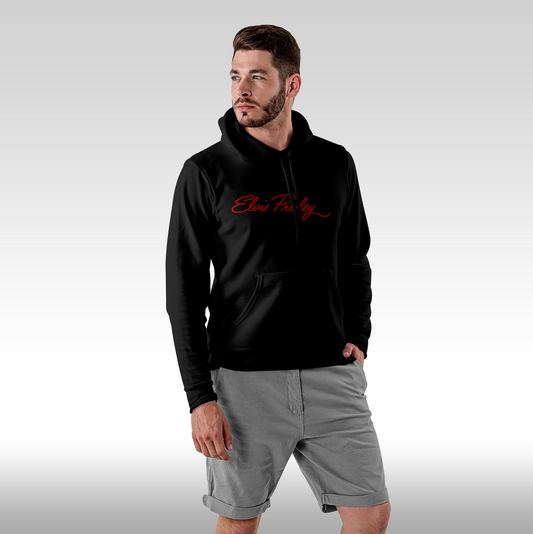 Hanorac Negru personalizat Fata barbat rock "Elvis Presley" streetwear
