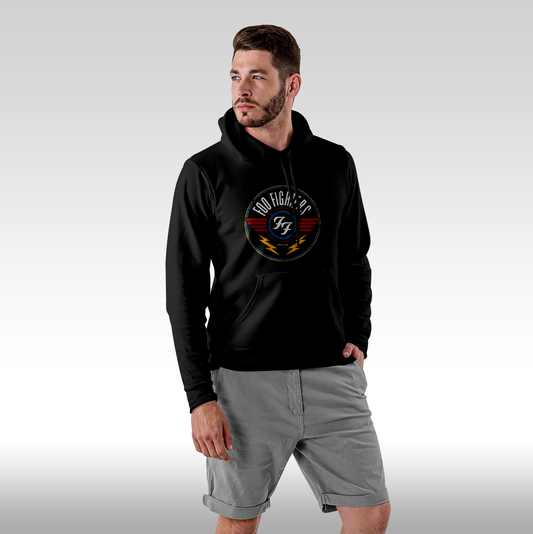 Hanorac Negru personalizat Fata barbat rock "Foo Fighters" streetwear
