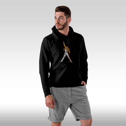 Hanorac Negru personalizat Fata barbat urban "Freddy Mercury" streetwear

