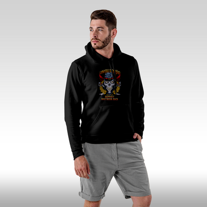 Hanorac Negru personalizat Fata barbat rock "Lynyrd Skynyrd Support Southern Rock" streetwear
