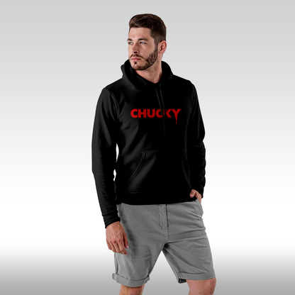 Hanorac Negru personalizat Fata barbat urban "Chucky" streetwear
