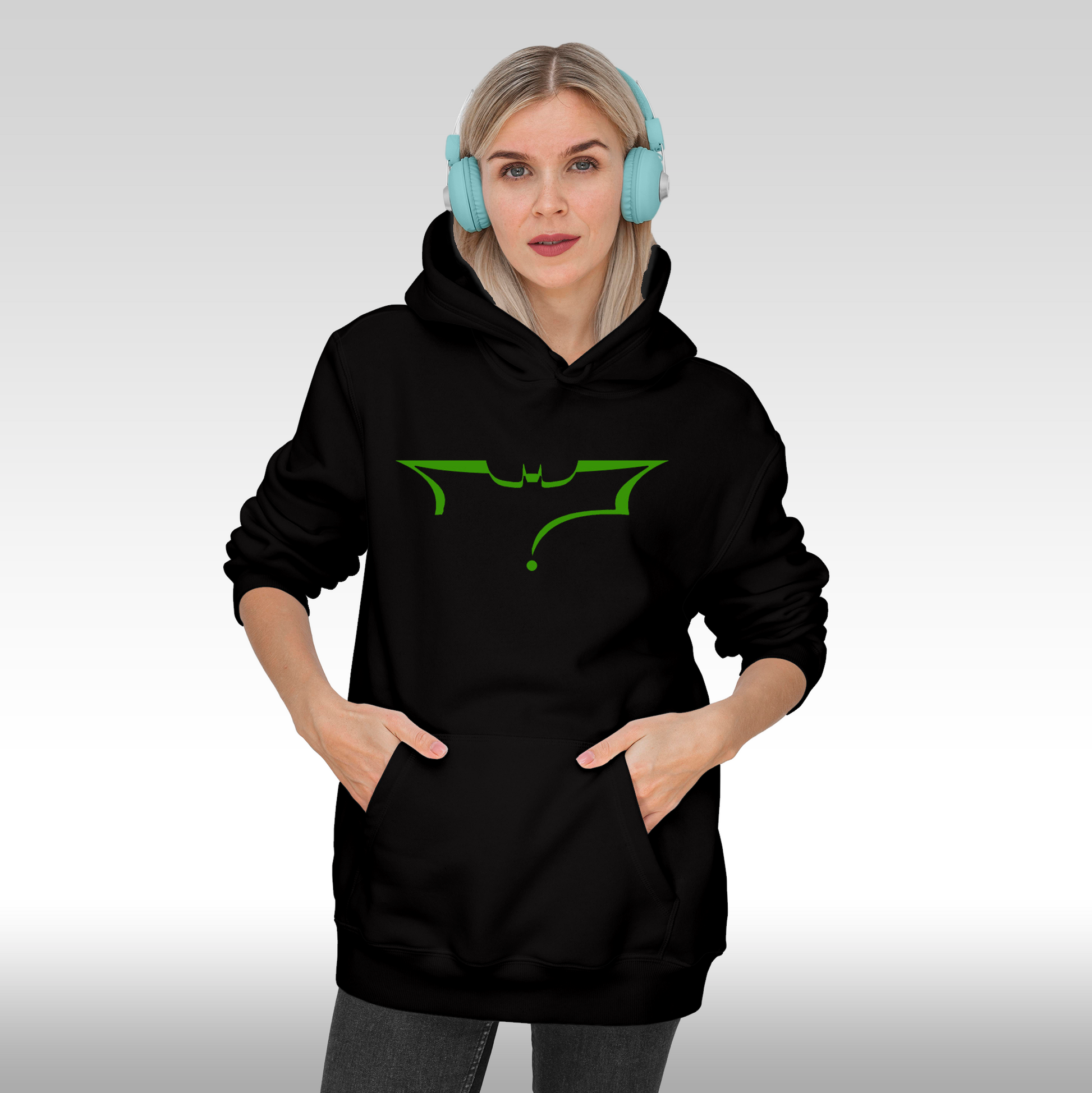 Hanorac Negru personalizat Fata Dama urban "Batman Riddler" streetwear
