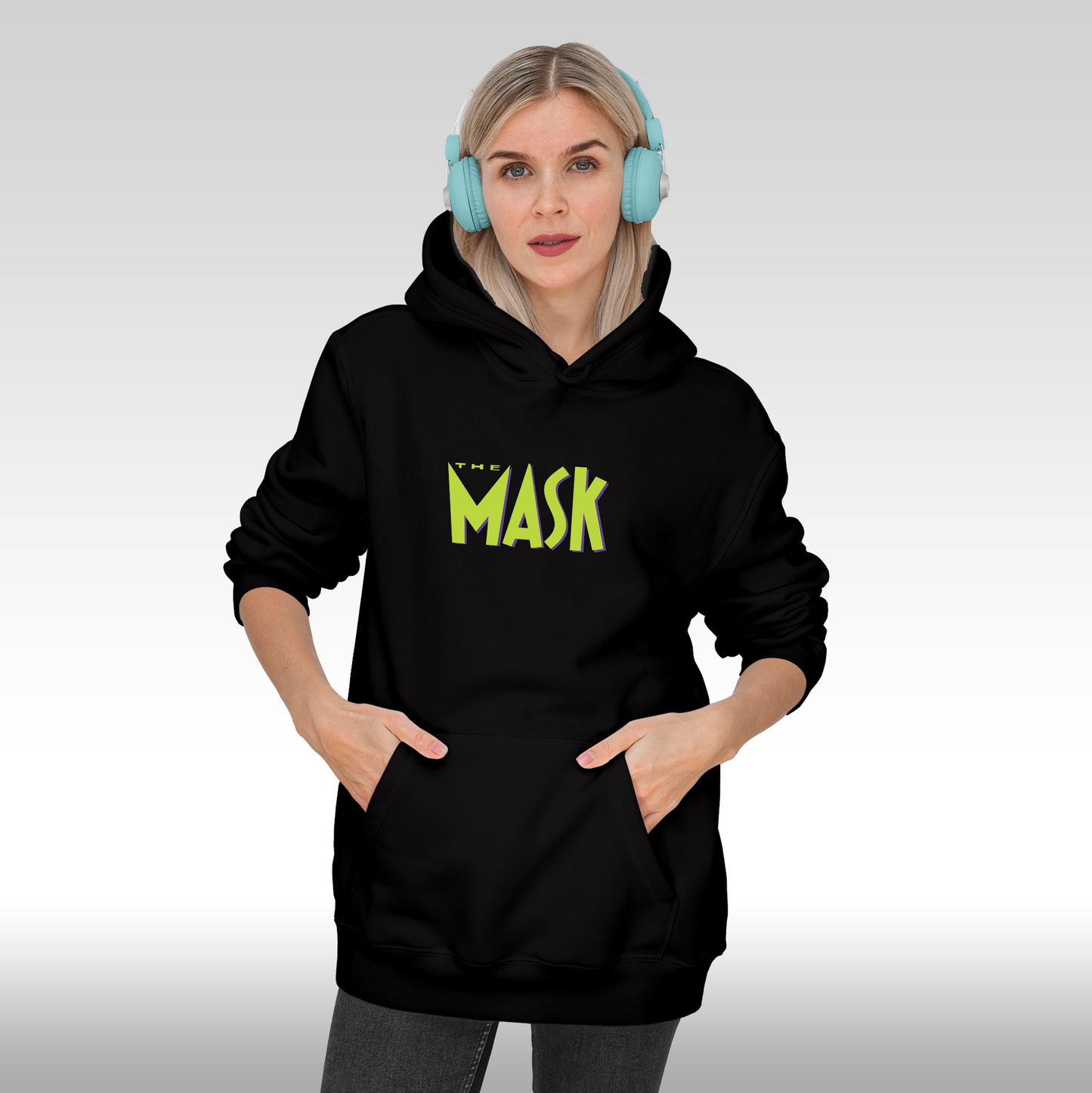 Hanorac Negru personalizat Fata Dama urban "The Mask" streetwear
