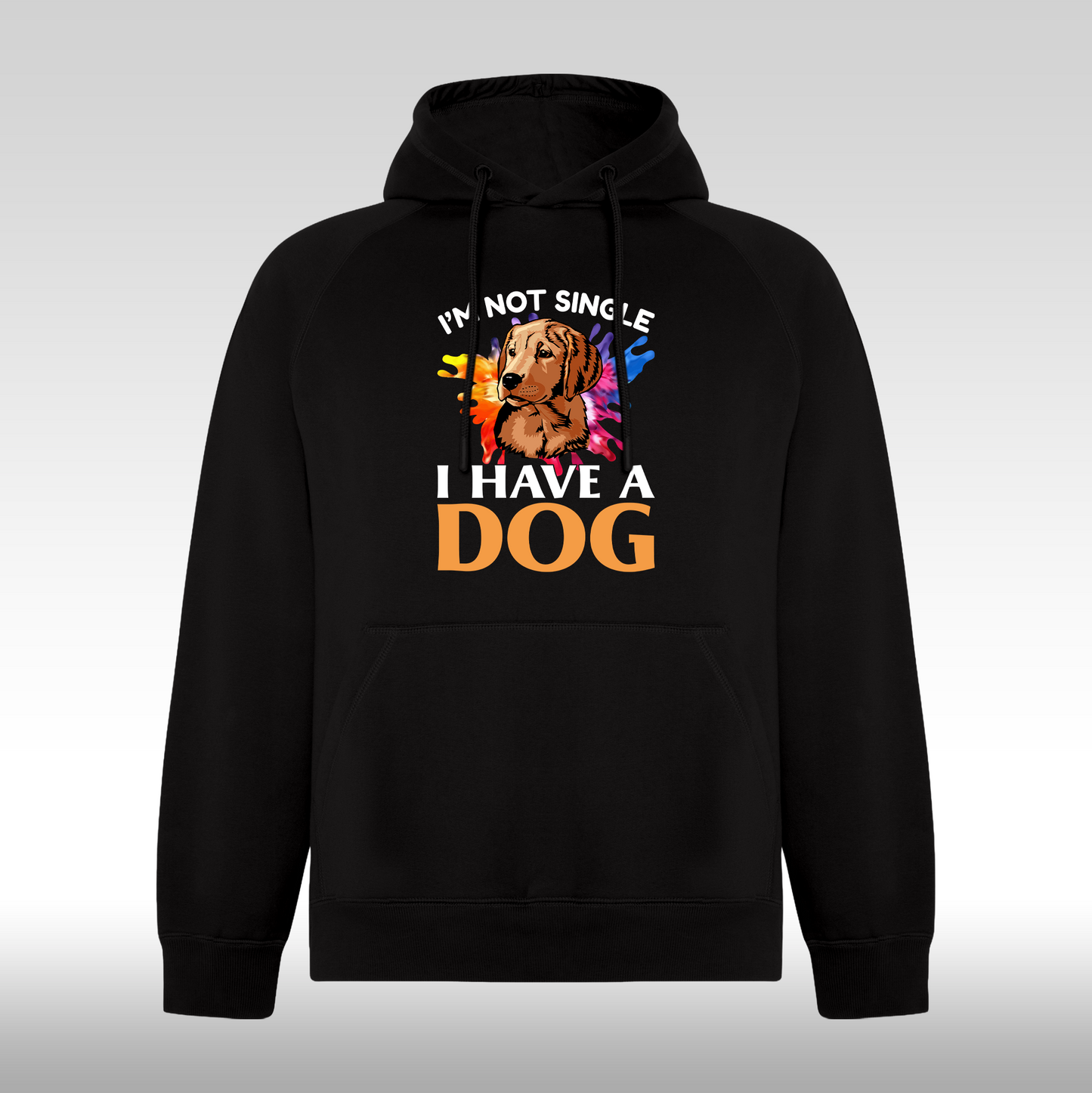 Hanorac Negru personalizat catel "I'm Not Single, I Have A Dog" streetwear
