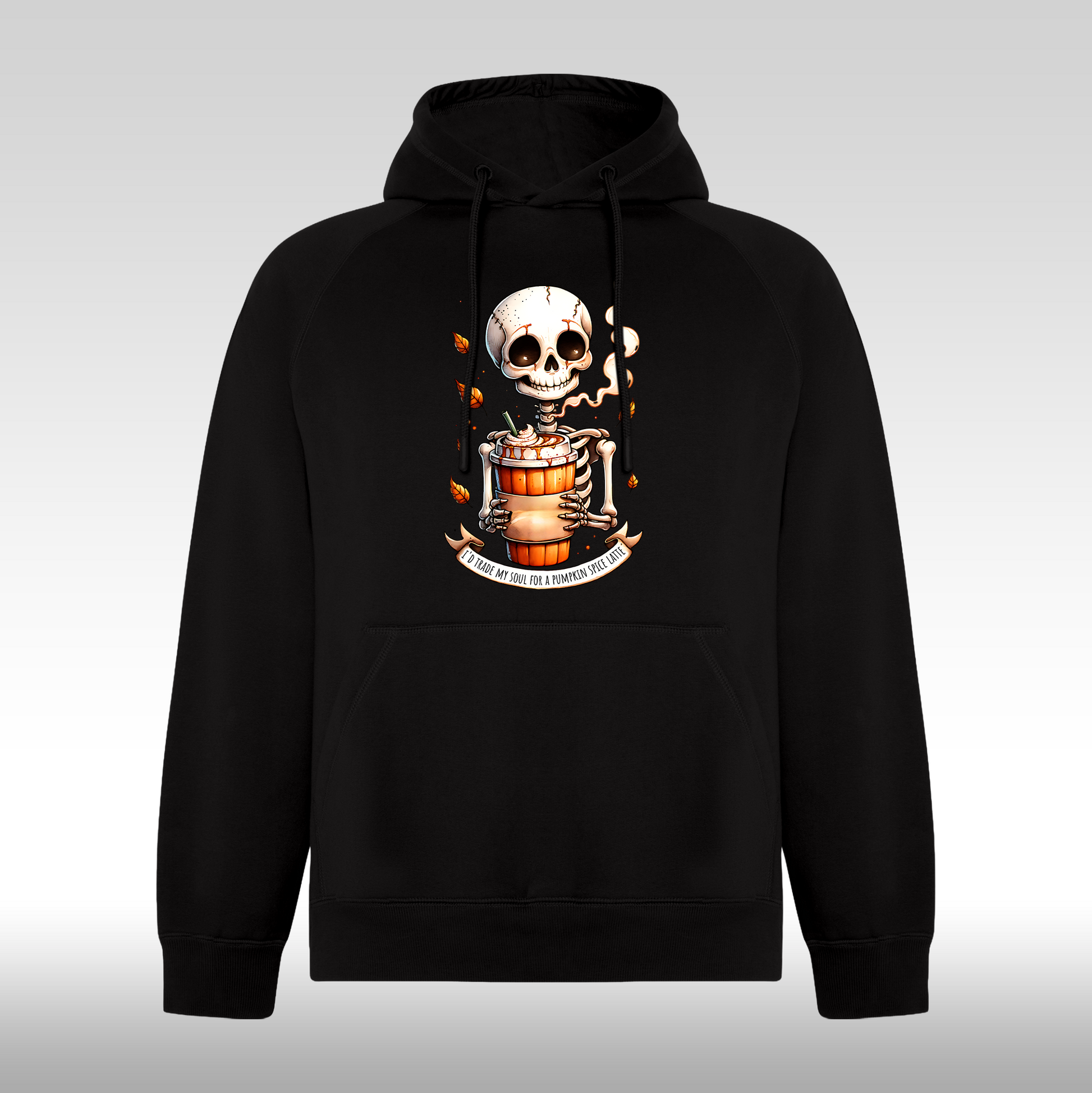 Hanorac Negru personalizat Fata Dama urban "Pumpkin Spice Latte" streetwear