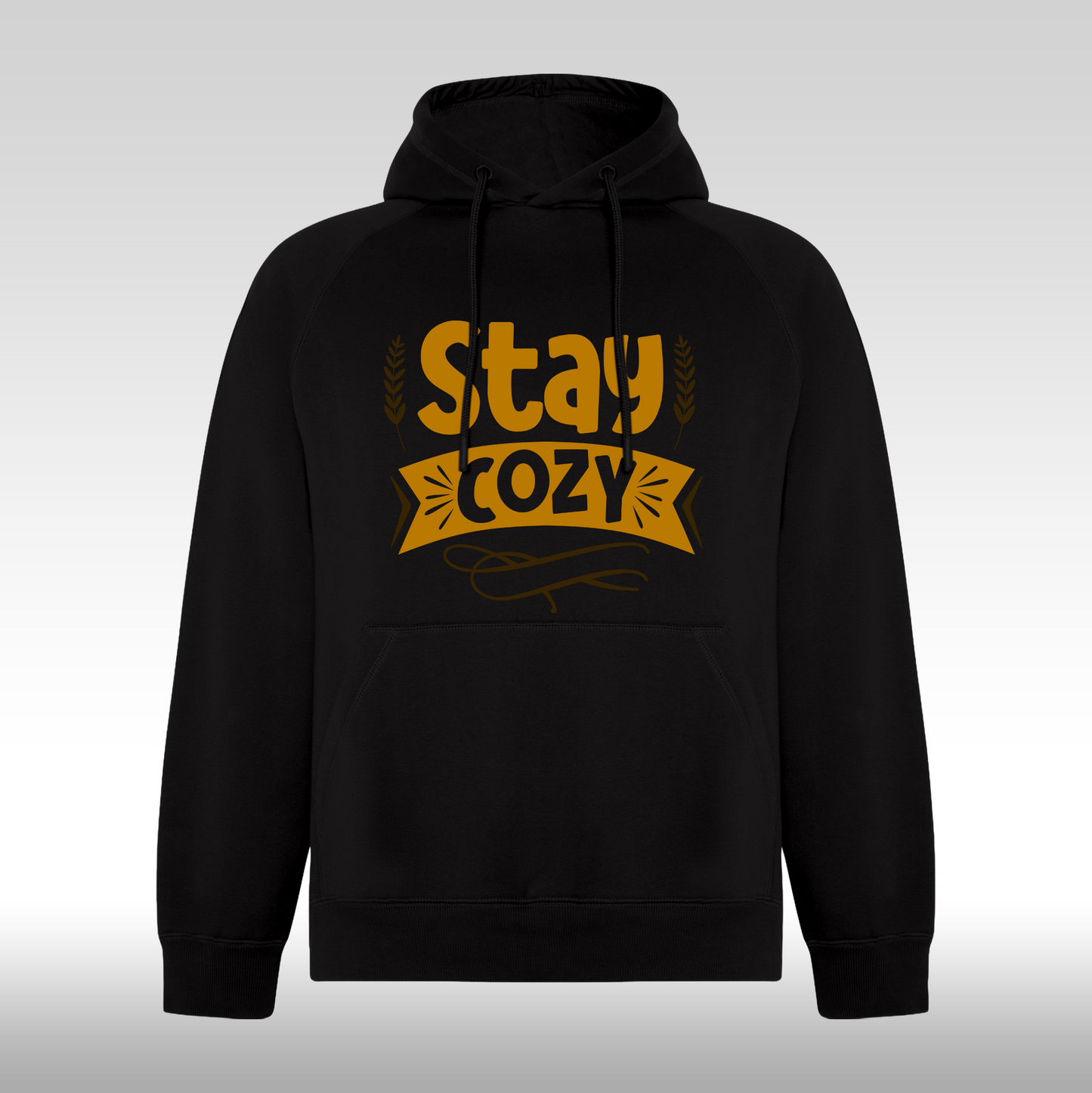 Hanorac Negru personalizat Fata Dama urban "Stay Cozy" streetwear
