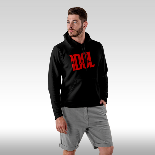 Hanorac Negru personalizat fata barbat rock "Billy Idol" streetwear
