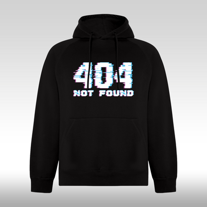 Hanorac Negru personalizat gaming "404 Not Found" streetwear

