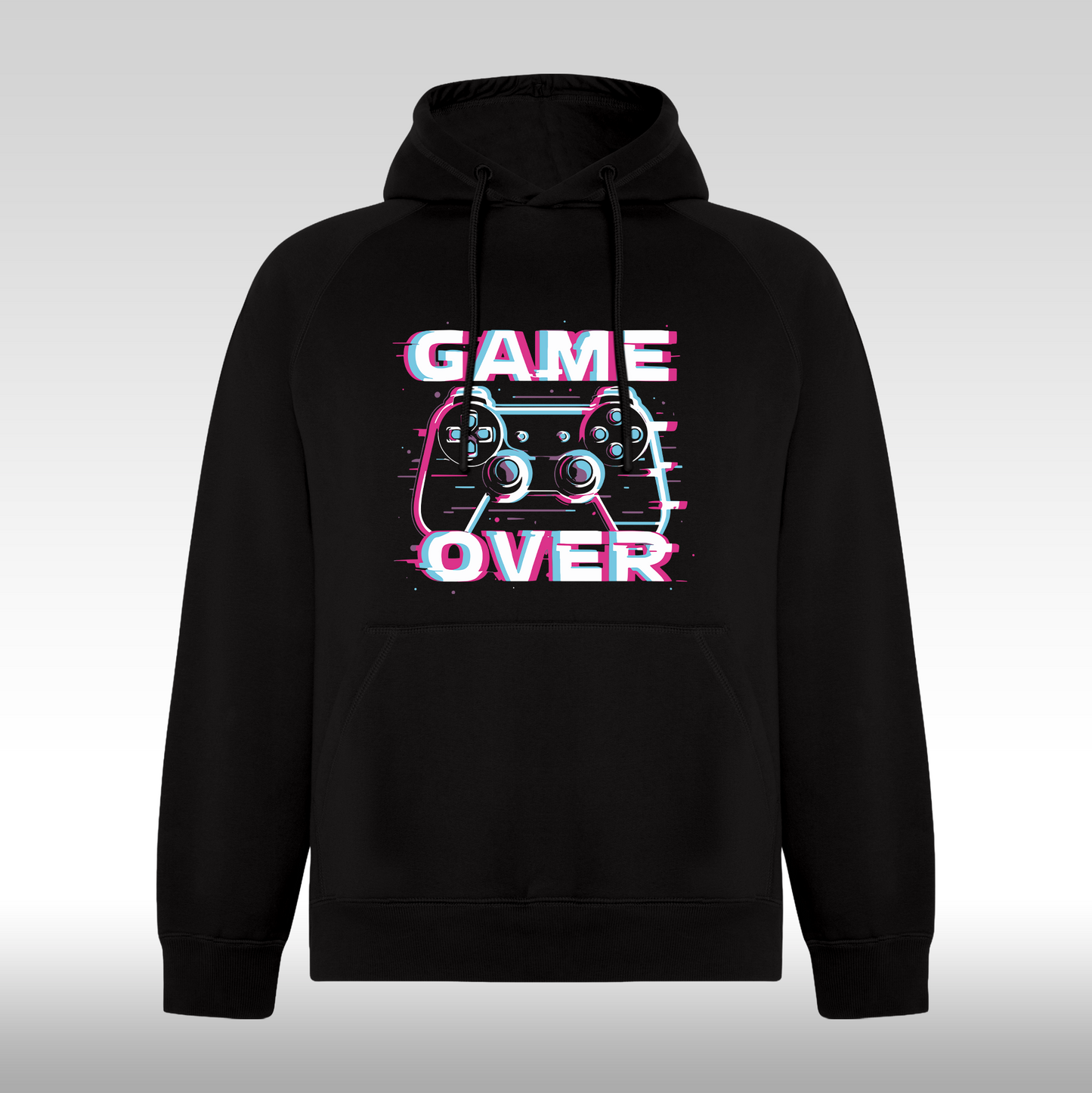 Hanorac Negru personalizat gaming "Game Over" streetwear
