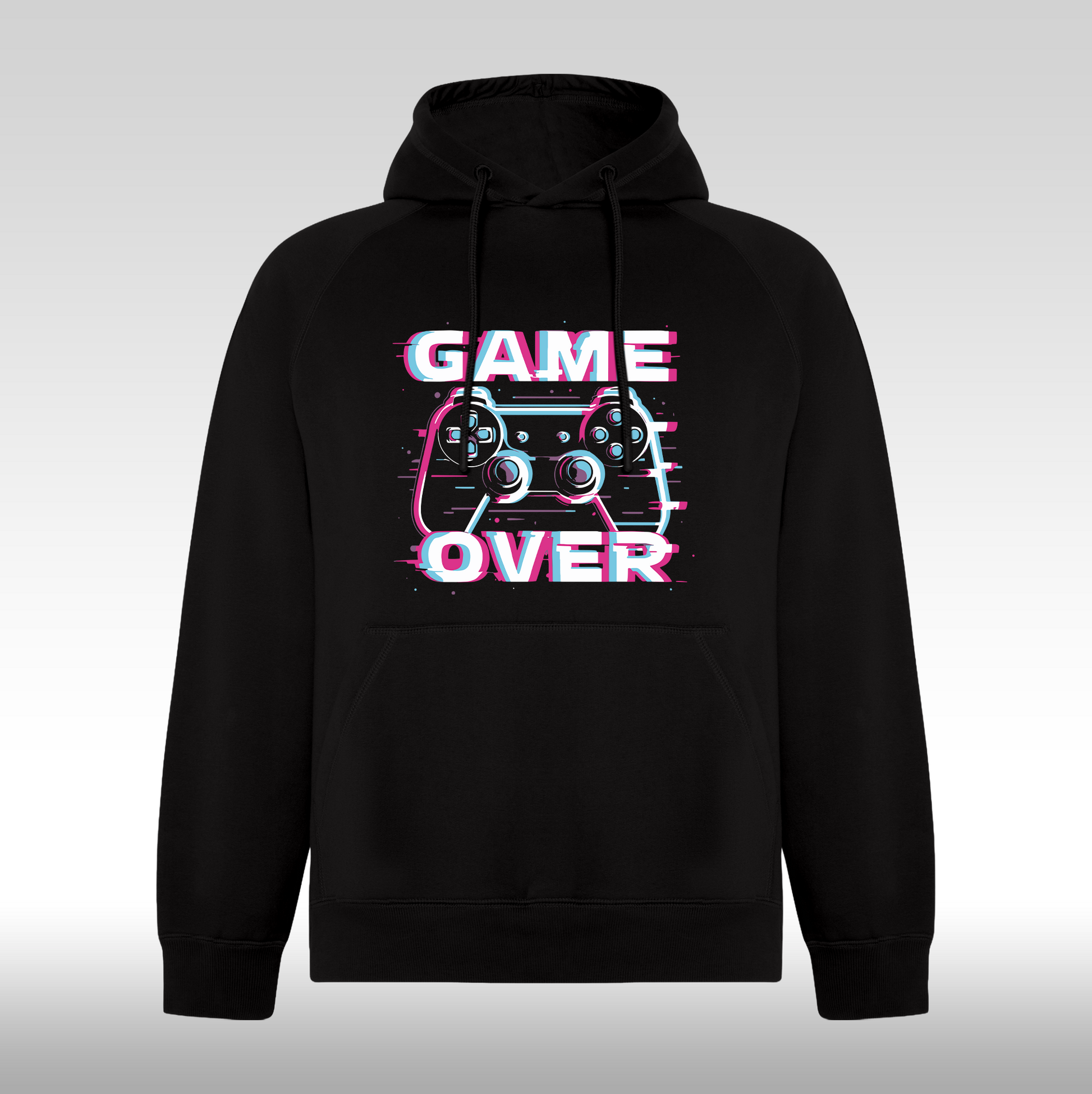 Hanorac Negru personalizat gaming "Game Over" streetwear
