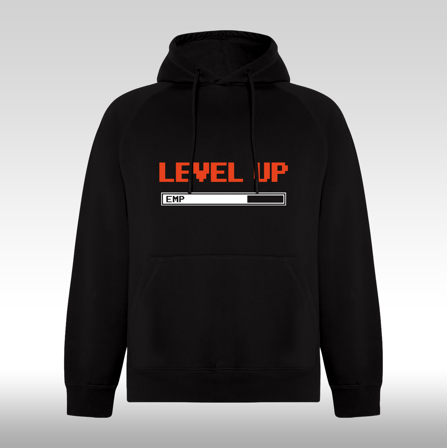 Hanorac Negru personalizat gaming "Level Up" streetwear
