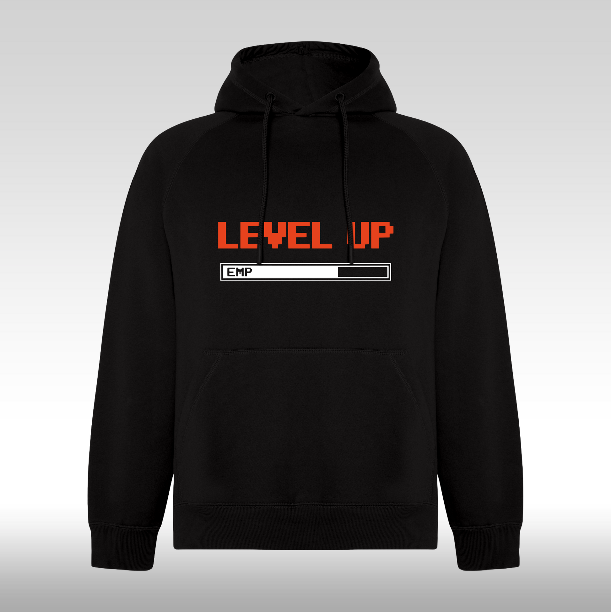 Hanorac Negru personalizat gaming "Level Up" streetwear
