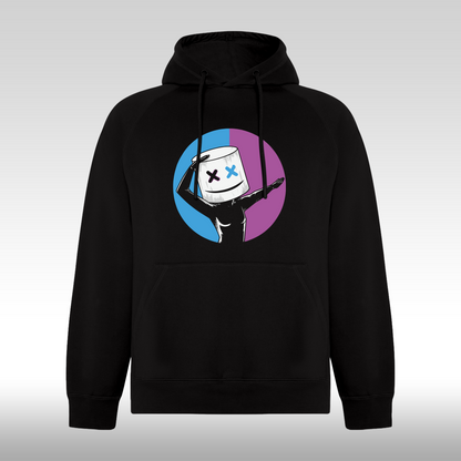 Hanorac Negru personalizat gaming "Marshmello Blue-Purple" streetwear

