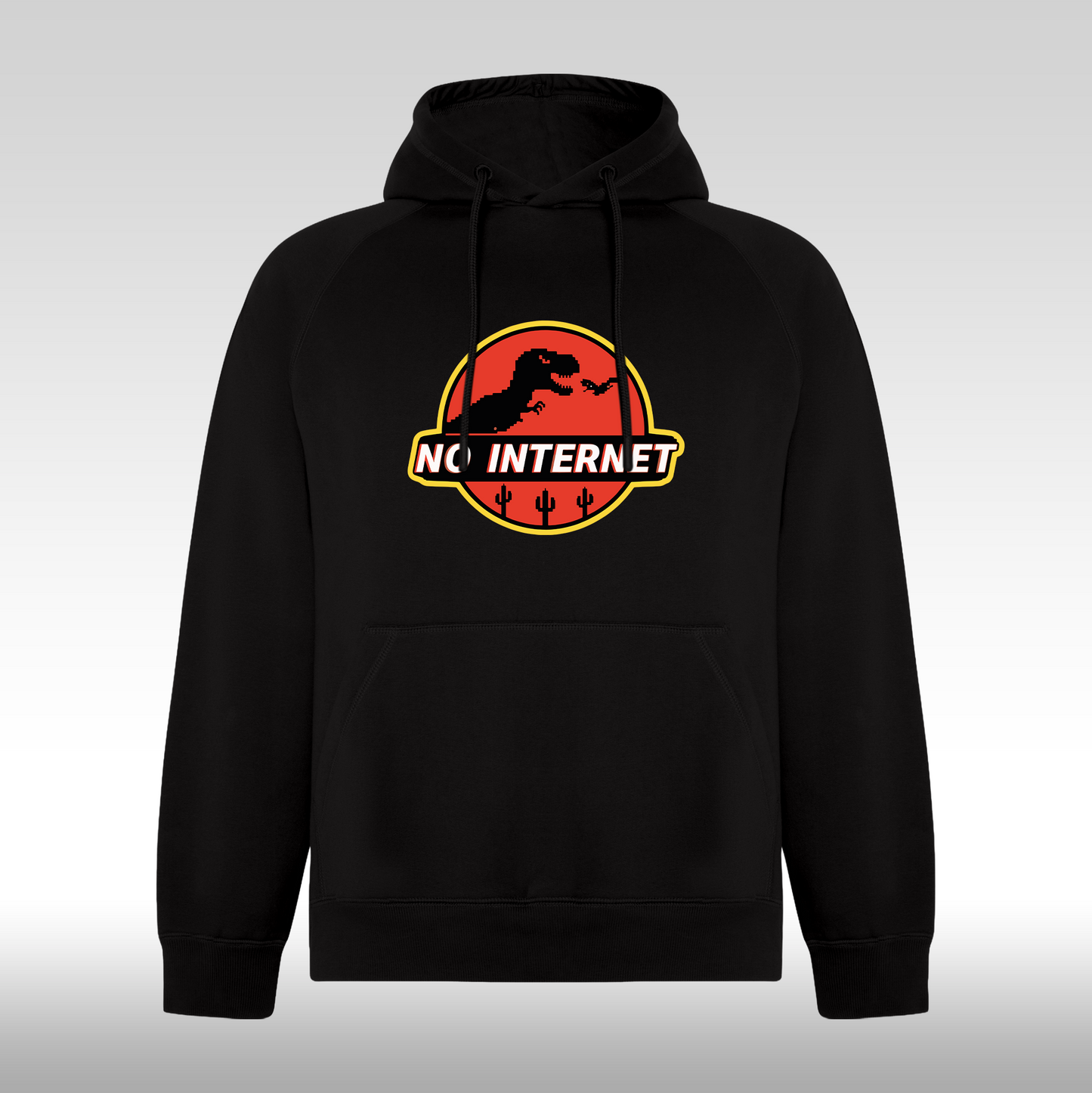 Hanorac Negru personalizat gaming "No Internet" streetwear
