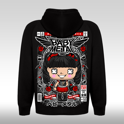 Hanorac Negru personalizat spate rock "Baby Metal" streetwear
