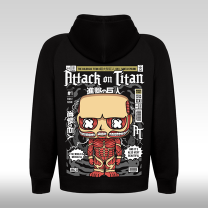 Hanorac Negru personalizat spate anime "Attack On Titan" streetwear

