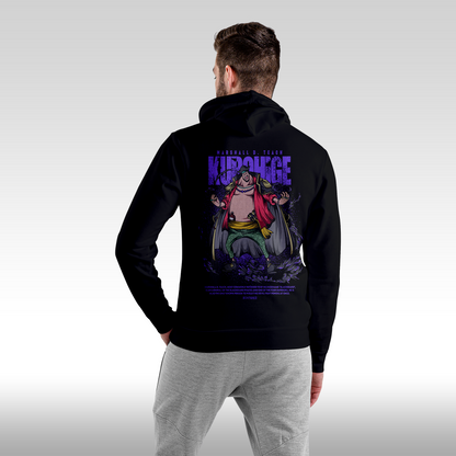 Hanorac Negru personalizat spate barbat anime "Blackbeard" streetwear
