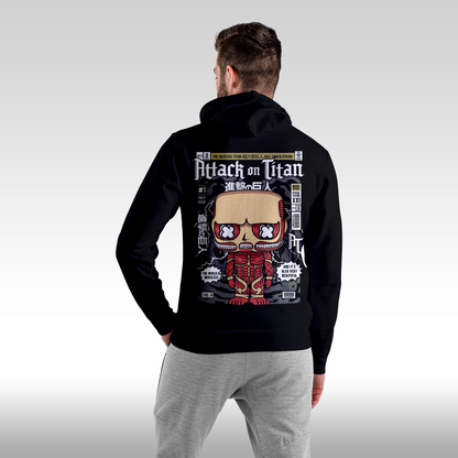 Hanorac Negru personalizat spate barbat anime "Attack On Titan" streetwear
