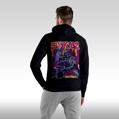 Hanorac Negru personalizat spate barbat punk rock "Blink 182" streetwear
