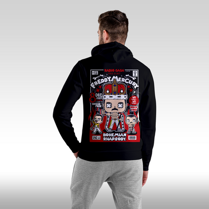 Hanorac Negru personalizat spate barbat urban "Freddy Mercury" streetwear
