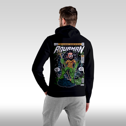 Hanorac Negru personalizat spate barbat urban "Aquaman" streetwear
