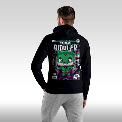 Hanorac Negru personalizat spate barbat  urban "Batman Riddler" streetwear
