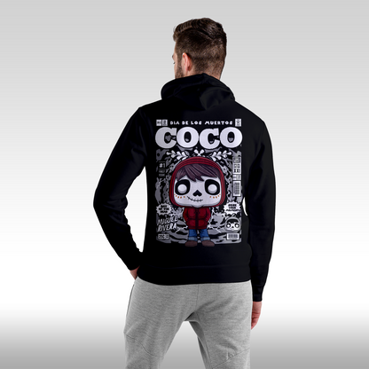 Hanorac Negru personalizat spate barbat urban "Coco" streetwear
