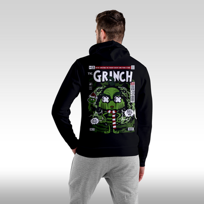 Hanorac Negru personalizat spate barbat urban "Grinch" streetwear
