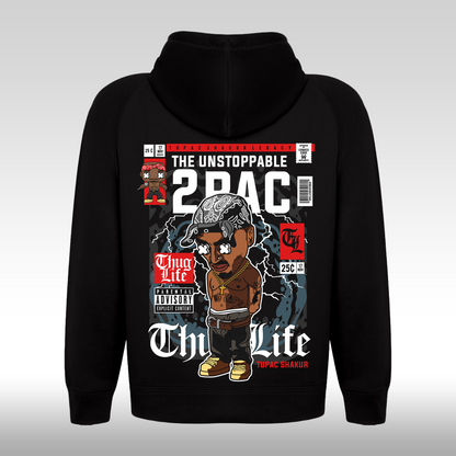 Hanorac Negru personalizat spate hip-hop "2 Pac" streetwear
