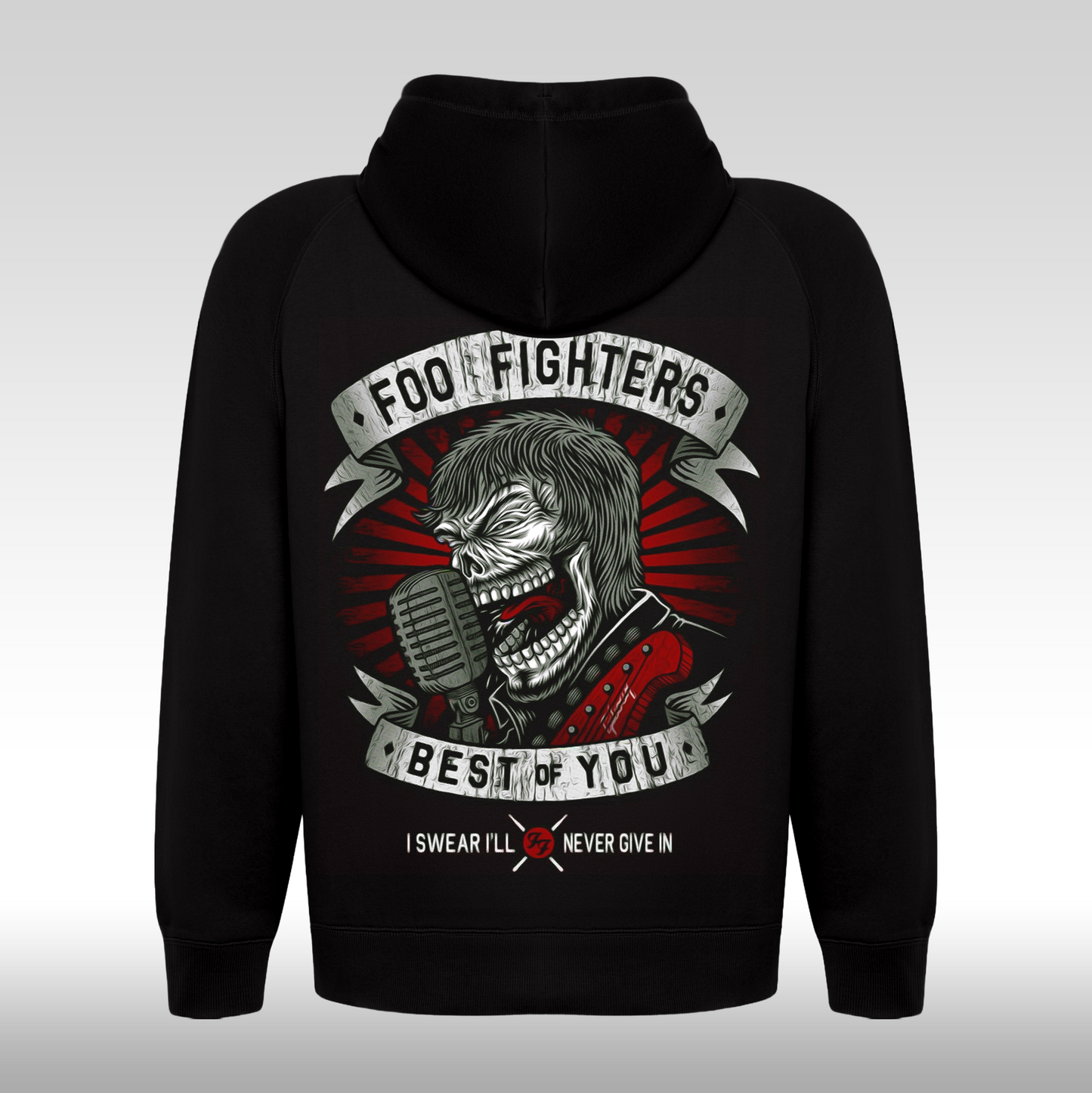 Hanorac Negru personalizat spate rock "Foo Fighters" streetwear
